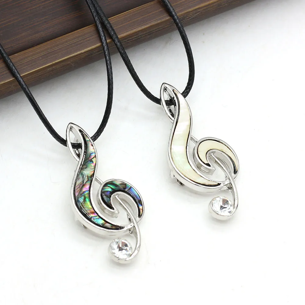 Musical Note Shell Necklace Natural Shell Pendant For Women_voghion.com