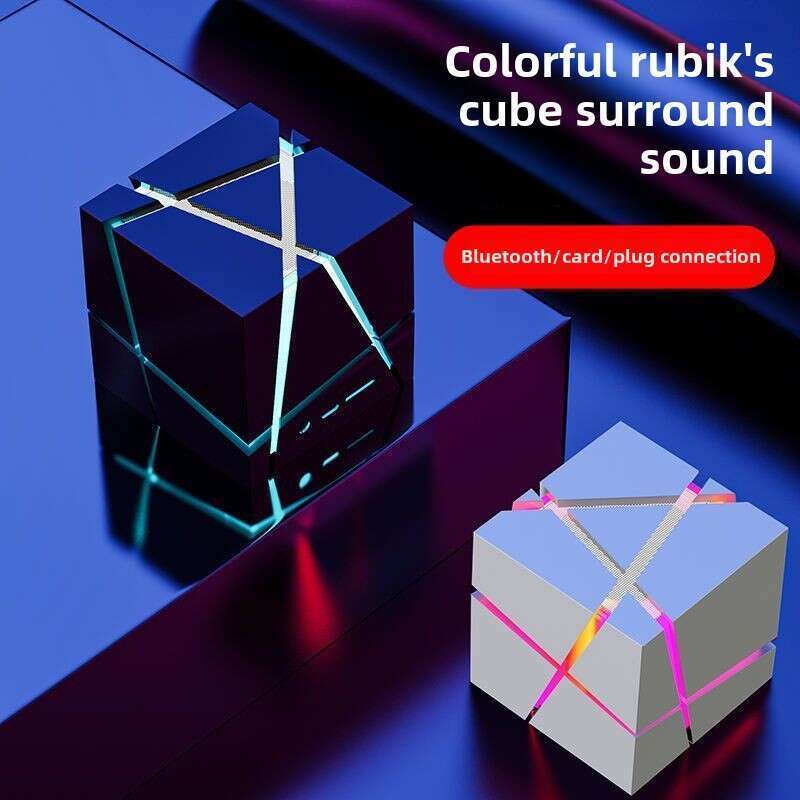 Magic Cube Bluetooth skaļrunis basa lielgabals Mini pārnēsājams krāsains gaismas bezvadu kartes ievietošana maza audio radoša_voghion.com