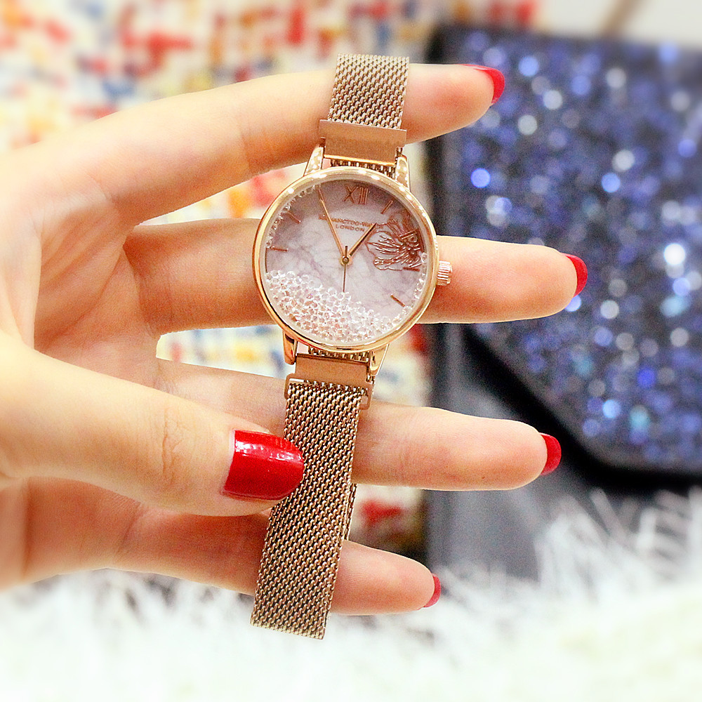 Orologio al quarzo da studente con cintura magnetica in rete da donna di tendenza moda 2024_voghion.com