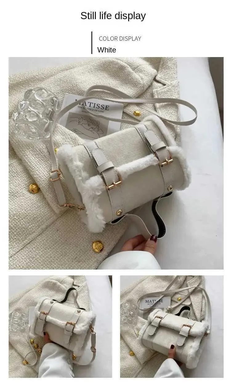 Winter Frauen Crossbody/schulter 2023 Neue Lamm Plüsch Veet Tasche Dame Kleine Quadratische Handtasche Französisch Korea StyleC241106_voghion.com