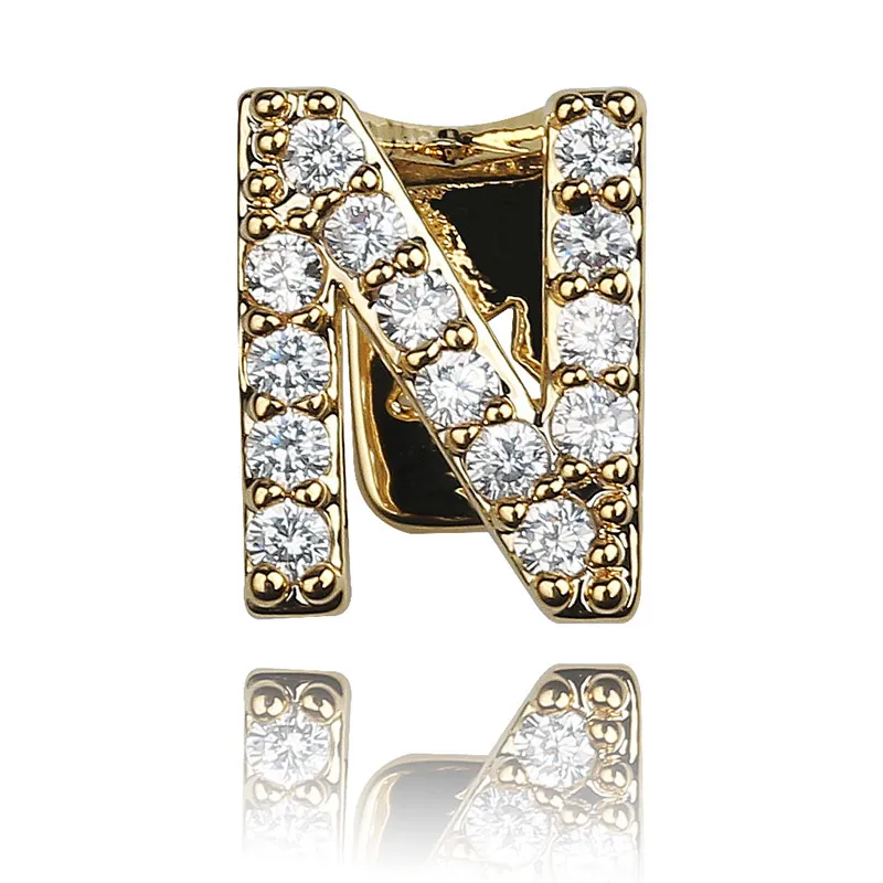 Weißgold Iced Out A-Z Benutzerdefinierter Name Buchstabe Grillz Voller Durchmesser Zirkonia Bg Zähne DIY Fang Grills Untere Zahnkappe Hüfte_voghion.com
