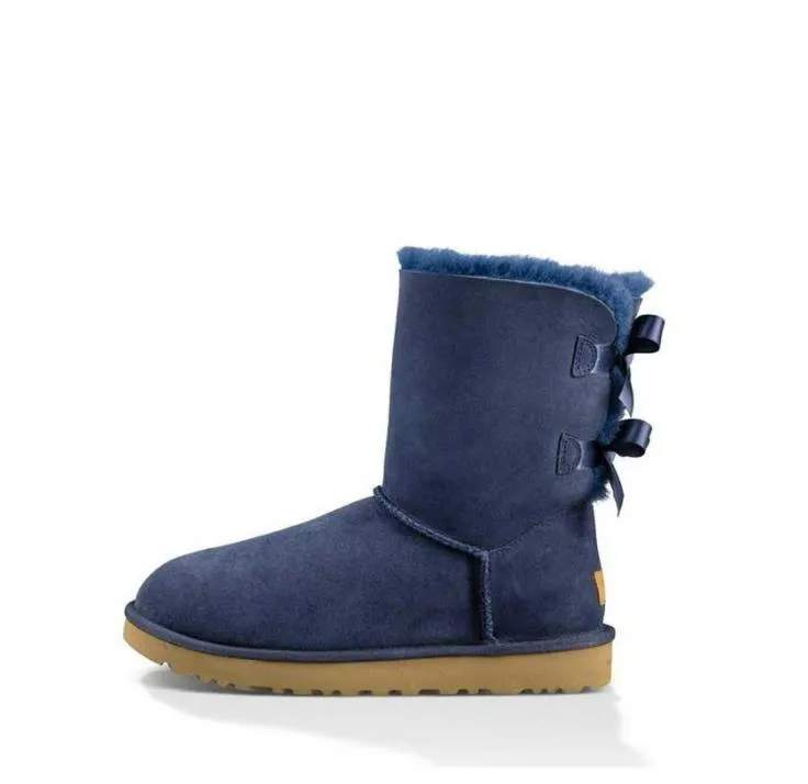 winter designer boots girl classic s women snow boot ankle short bow mini fur black chesut pink Bowtie womens shoes size_voghion.com
