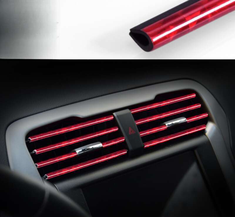Clemă decorativă pentru ventilația aerului condiționat auto, modificarea consumabilelor interioare, în formă de U, bandă strălucitoare galvanizată_voghion.com