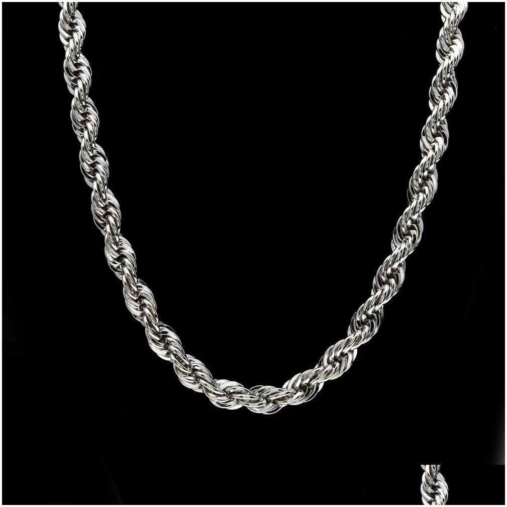 Ketten 10 mm dick, 76 cm langes Seil, verdrehte Kette, vergoldet, Hip Hop, schwere Halskette für Herren, Drop-Lieferung, Schmuck_voghion.com