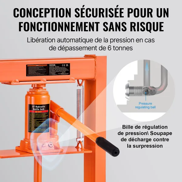 Hydraulische Werkstattpresse 6 Tonnen H-Rahmen Tischgerät mit Pressplatten_voghion.com