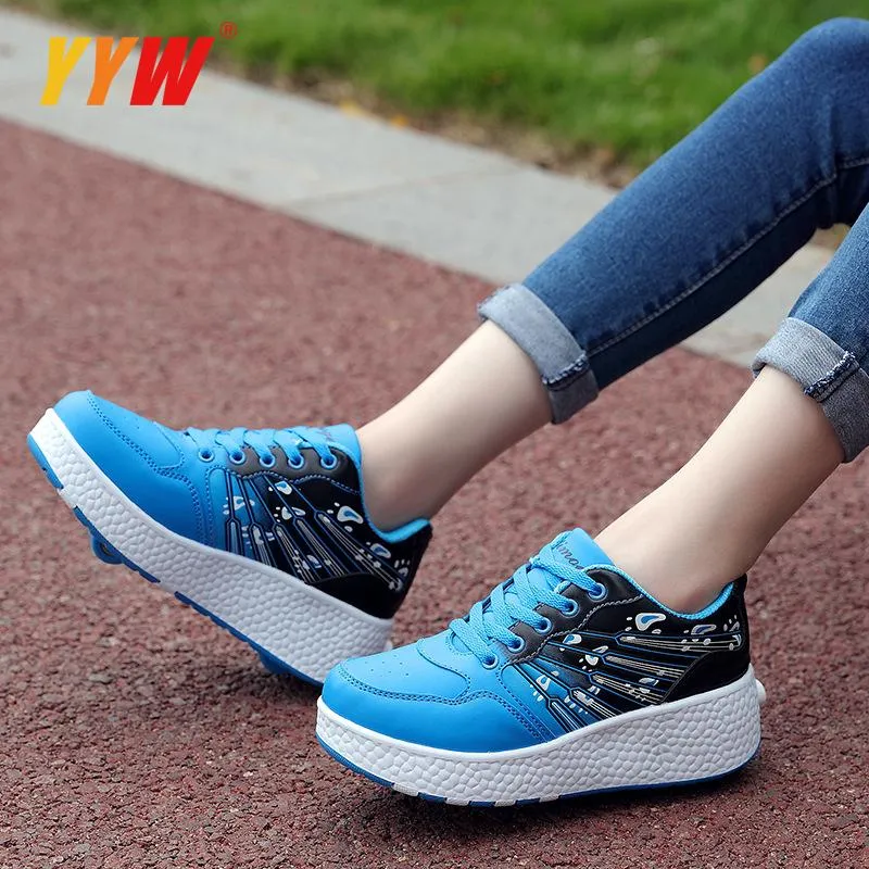 Children Junior Roller Skate Kids Pink Sneakers With Two 2021 Girls Wheels Adult Casual Boys Shoes Eur 31-42_voghion.com