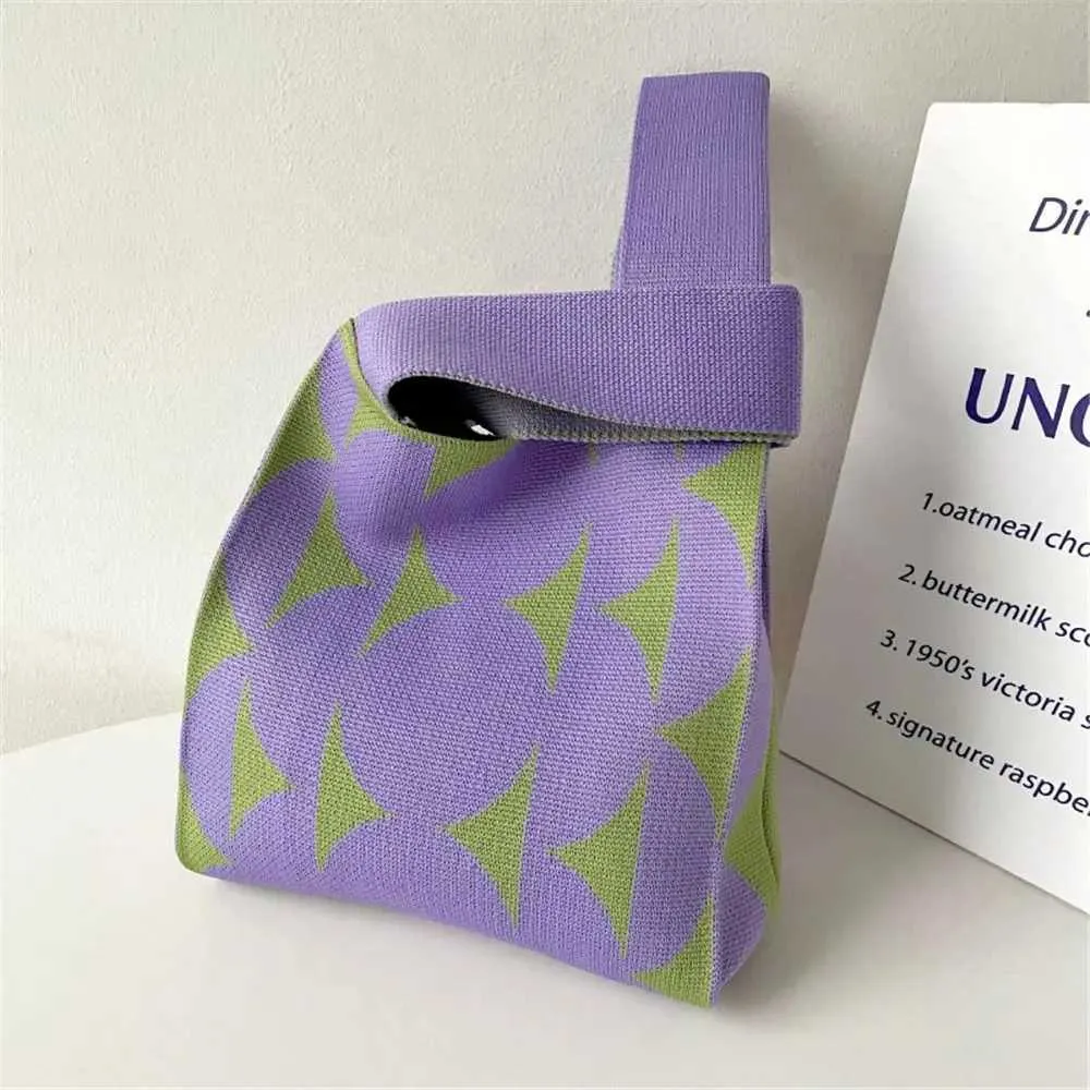 4-color mini suitable for girls reusable handmade knitted handbag shopping bag Y241106_voghion.com