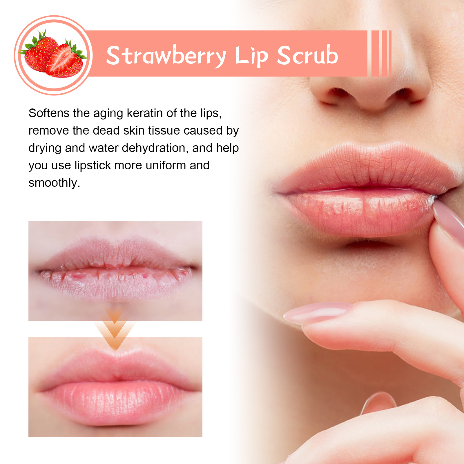 EELHOE lip scrub lips, prevents dryness cracks, moisturizes dead skin, and lightens corners of the lips_voghion.com