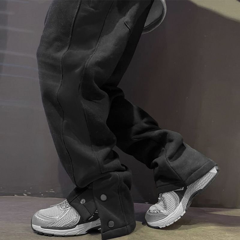 Spring And Autumn Men's Casual Brand Loose Oversized Sports Pants Trendy Color Matching Straight Tube_voghion.com