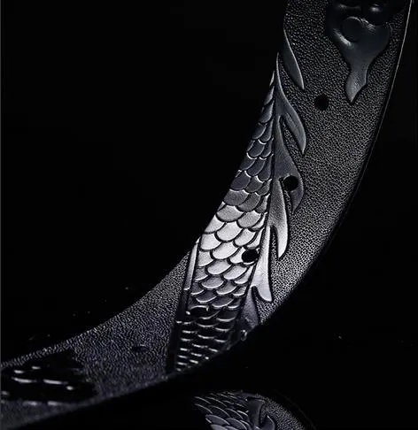 Naujo stiliaus, aukštos kokybės, firminio dizainerio diržai su vario drakono sagtimi vyrams ir moterims, juosmens diržas su natūralia oda_voghion.com