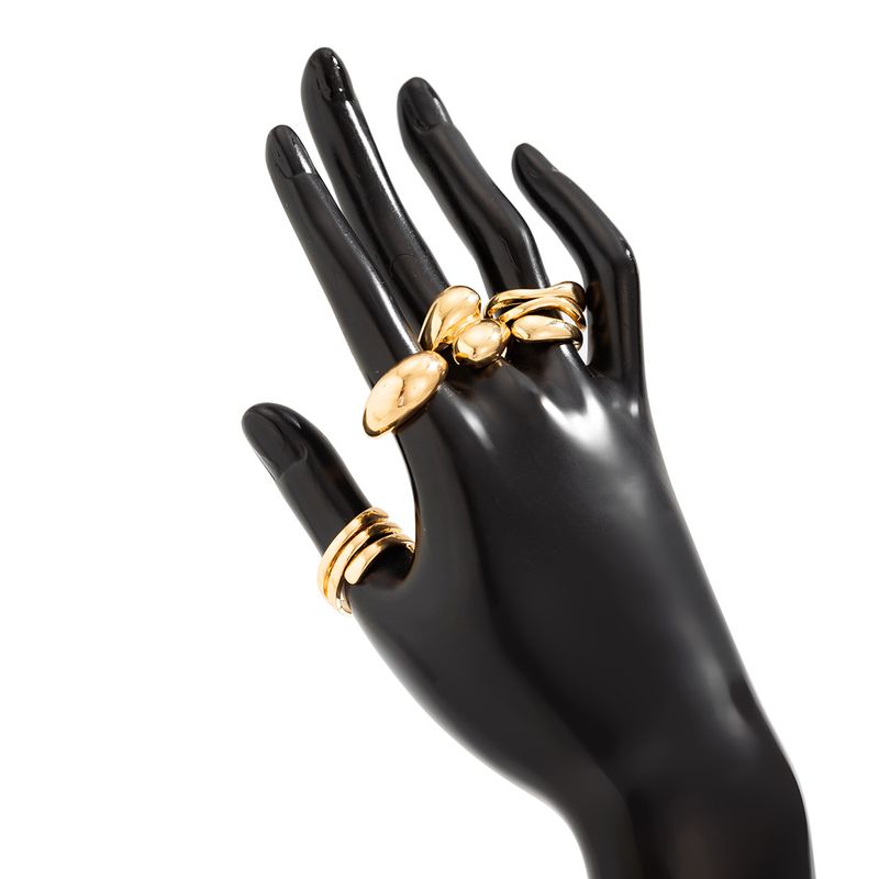 exaggerated Three Dimensional Striped Open Wide Versatile Cold Style Alloy Spring Bracelet Jewelry_voghion.com