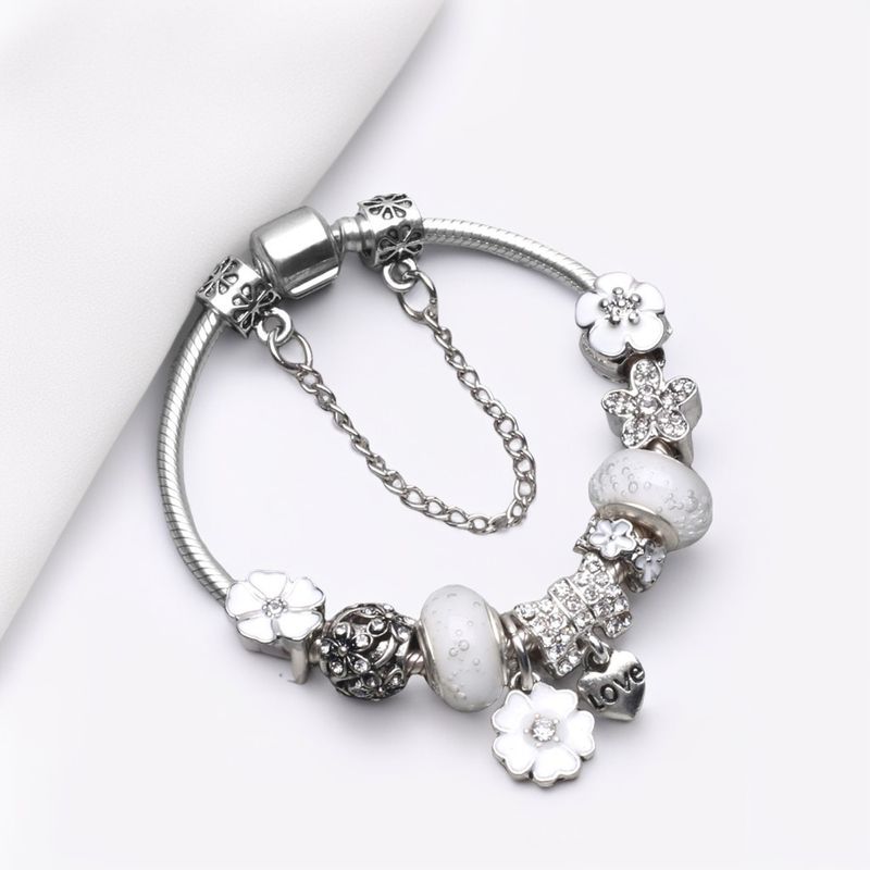 Bracciale charm in acciaio inossidabile con perline smaltate_voghion.com