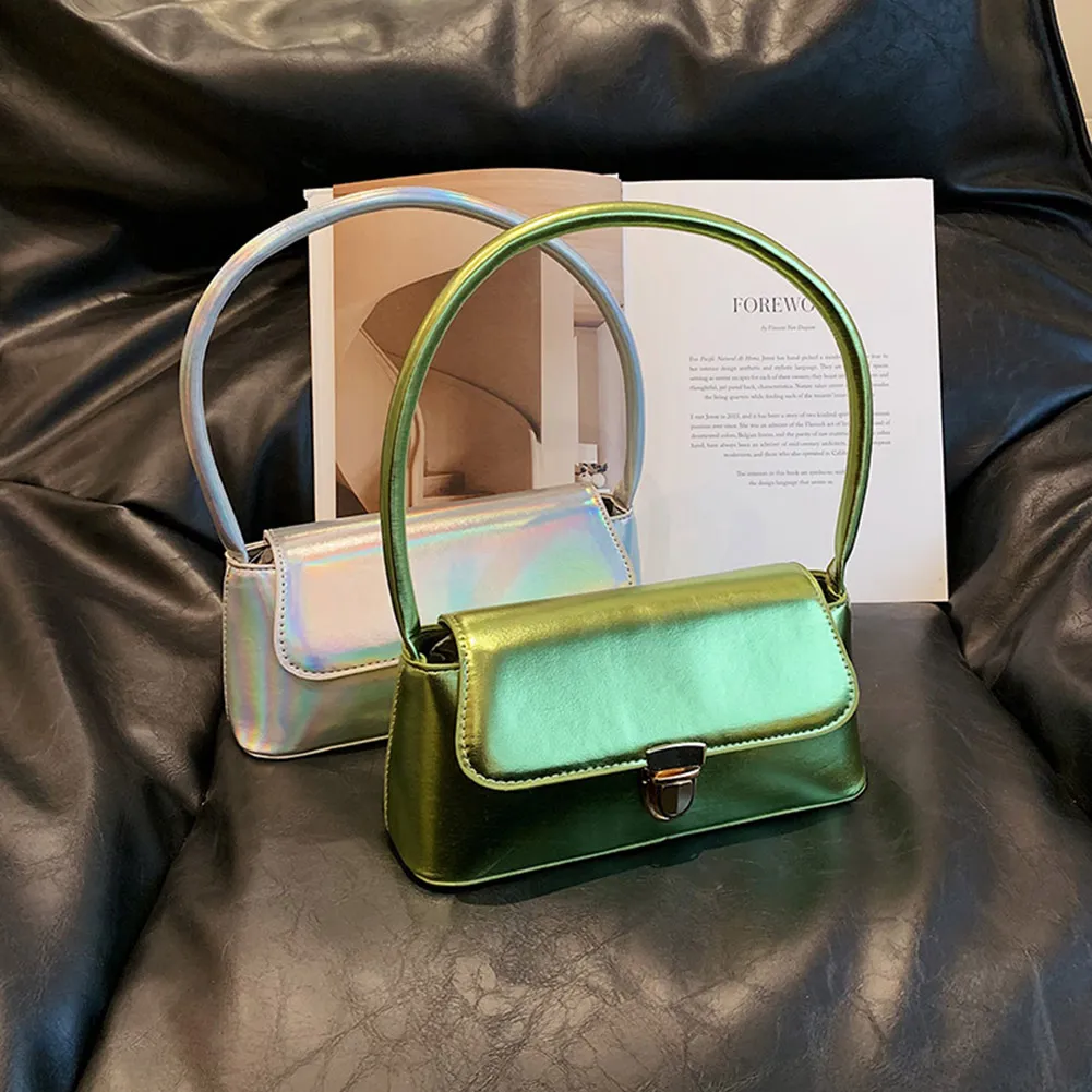 Handtassen voor dames, eenvoudige handtassen met handvat, Franse tote, elegante glanzende oksel, schoudertas van PU-leer voor dames_voghion.com