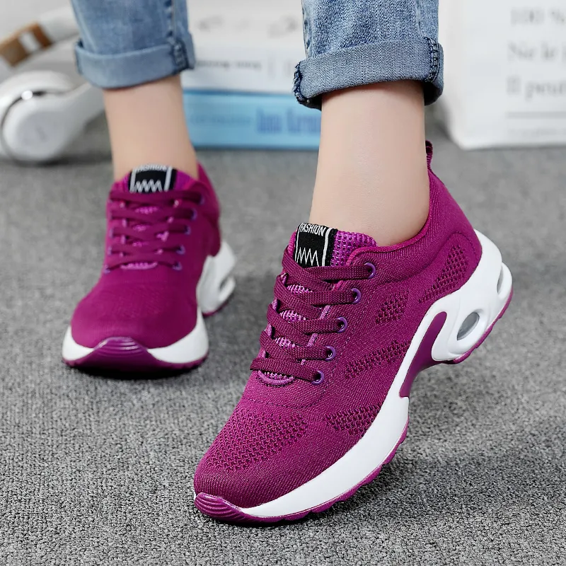 Trainers Ladies Casual Mesh Sneakers Pink Women Flat Lightweight Soft Breathable Footwear Basket Running Shoes Plus Size_voghion.com