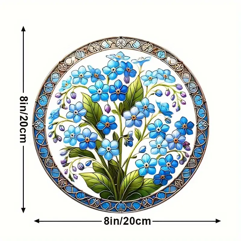 Acchiappasole Glam Forget-Me-Not 8x8 pollici - Decorazione da parete in vetro acrilico per camera da letto e soggiorno - Elegante regalo di inaugurazione della casa_voghion.com