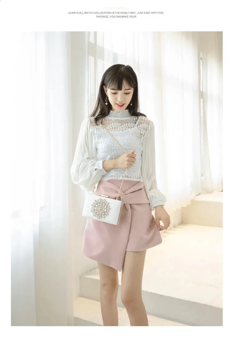 Borsa bianca da sposa pochette da sera da sposa cristallo estate per le donne piccole borse a tracolla 240819_voghion.com