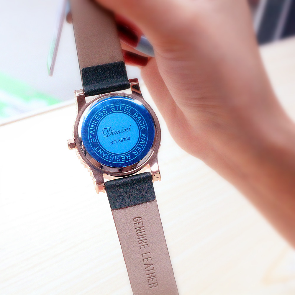 Quality DIMINI Fashion New Women's Watch Zircon Quartz Waterproof True Belt Set with Diamond_voghion.com