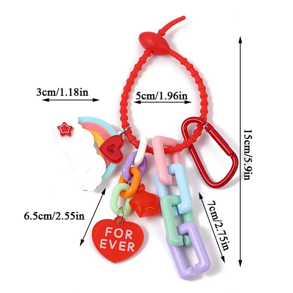 Candy Color Cute Keychain Car Key Accessories Funny Cloud Creative Backpack Pendant Ornament Gift Cartoon Bag Hangings_voghion.com