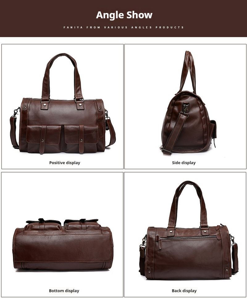 Reisetaschen Leder Herren und Damen großem Fassungsvermögen, Handtaschen aus Rindsleder mit Aufbewahrung für eine_voghion.com