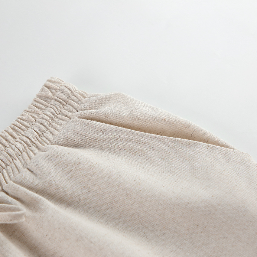 Women's Clothing Fashion cotton and linen suits style shoulder pad sleeveless tops and trousers two-piece suits_voghion.com