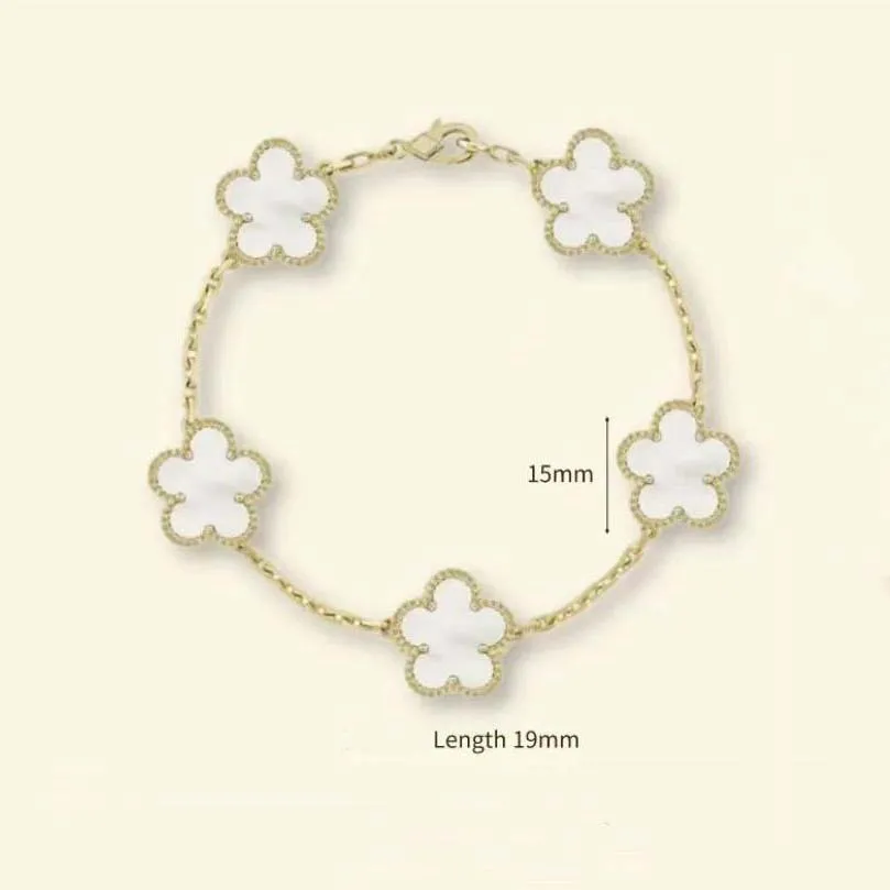 Braccialetto di design classico alla moda fiori per donna uomo catena in oro rosa opzione argento 19 colori alta qualità donna_voghion.com