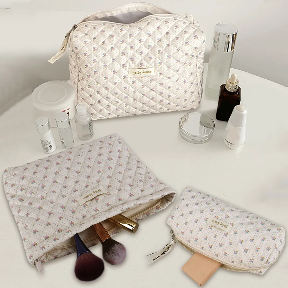 Mini trousse de maquillage imprimée pour femme, étui de rangement matelassé pour cosmétiques, sac portable pour pièces de monnaie, articles divers, porte-cartes de crédit_voghion.com