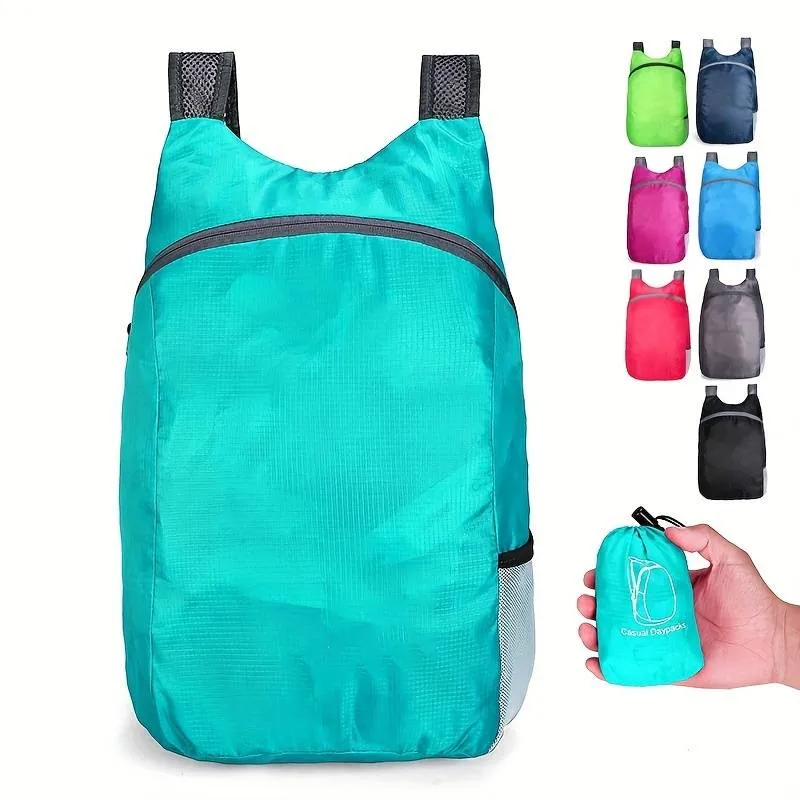 Men And Women's Lightweight Foldable Backpack Outdoor Travel Sports Bag Durable Water-Resistant And Comfortable Knapsack_voghion.com