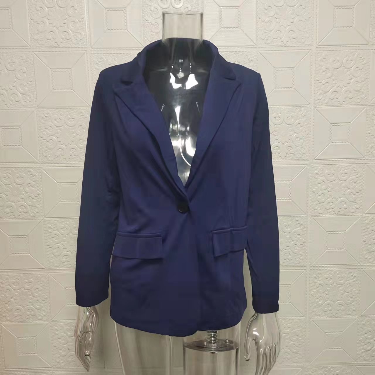 Abito da donna con temperamento cardigan sottile con risvolto alla moda, giacca, pantaloni, tuta da donna_voghion.com