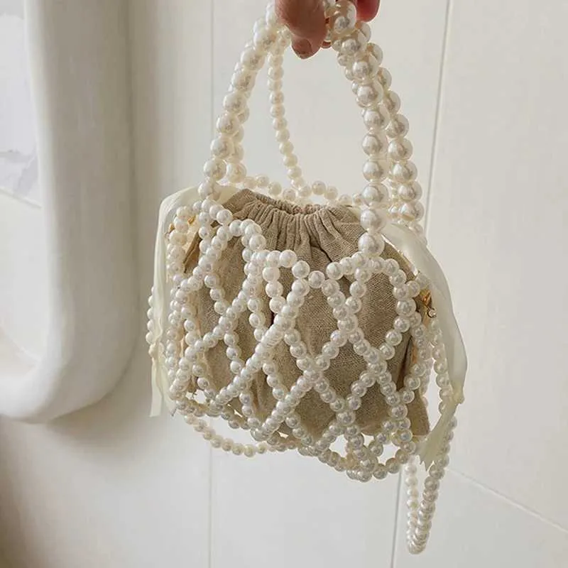 Borsa a mano retrò con perline e borsa a tracolla per donna_voghion.com