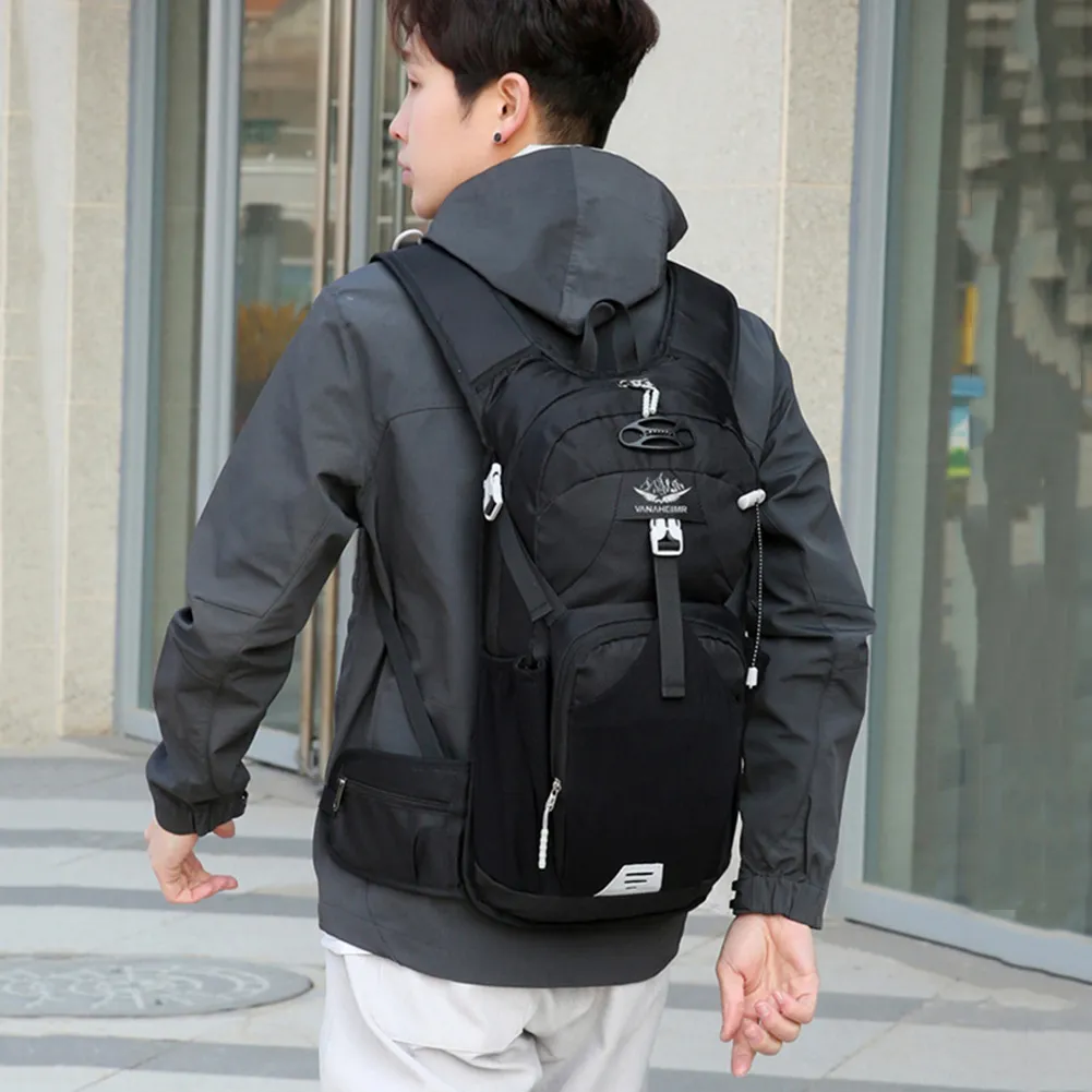 Camping Waterproof Breathable Travel Backpack Wear-resistant Layered Storage With Eflective Stripe For Exercise Fiess_voghion.com