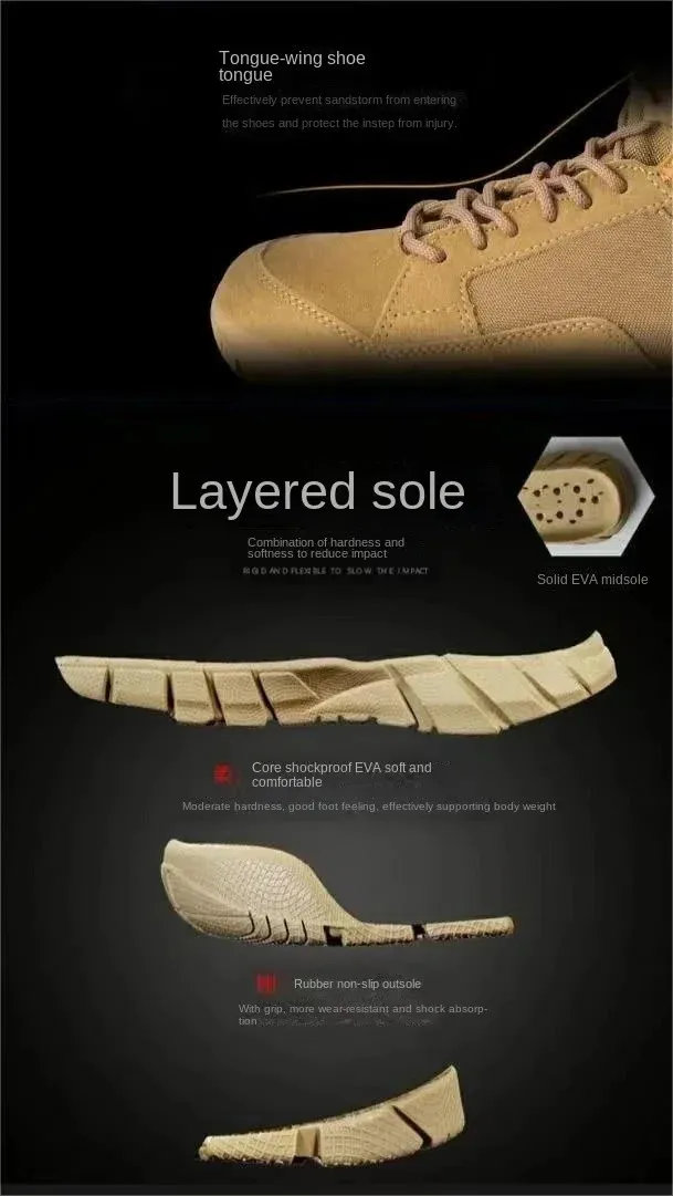 Tactical Boots For Men Durable Hiking Shoes Desert Combat Style_voghion.com