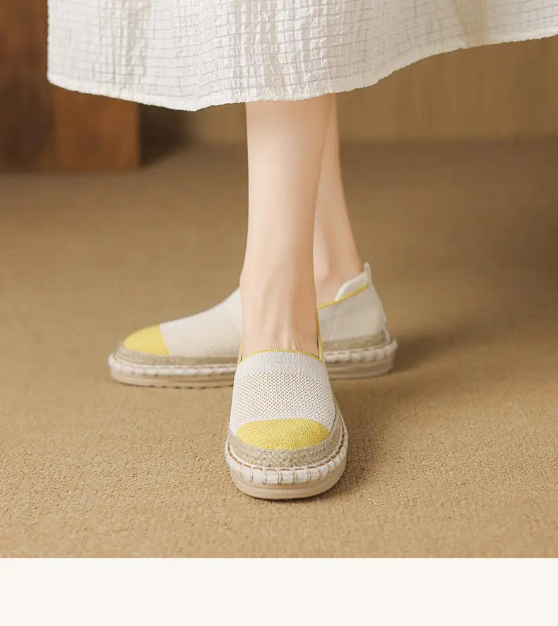 CMY Summer New Fly Woven Shoes Mesh Breathable Straw Fisherman Shoes_voghion.com