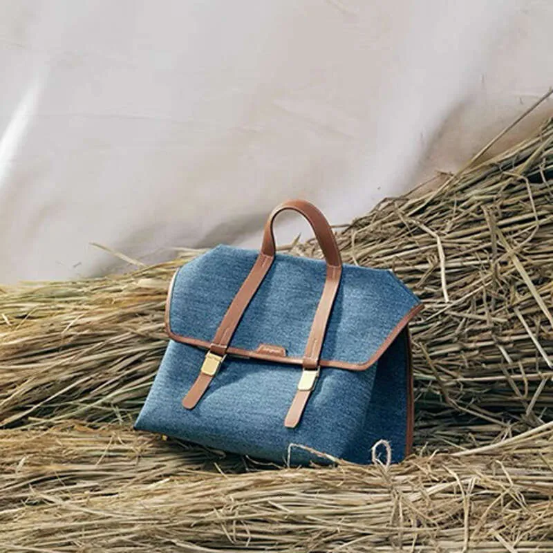 Large Denim Commuting Handbag Backpack Crossbody Bag For Women_voghion.com