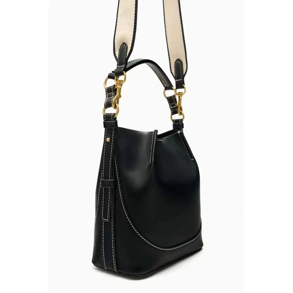 Nuova moda marrone borsa a tracolla tracolla larga coulisse secchiello borsa per le donne_voghion.com