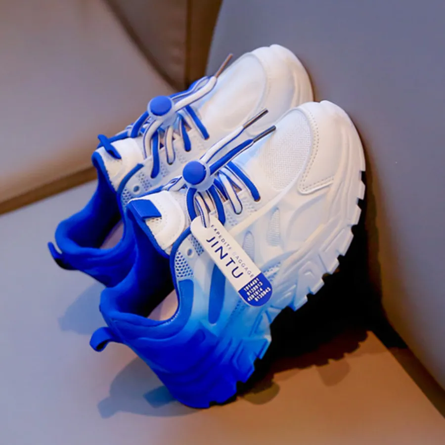 Child Sport Summer Fashion Breathable Kids Boys Net Girls Letter Decoration Sneakers with Light Running Shoes Sizes US_voghion.com