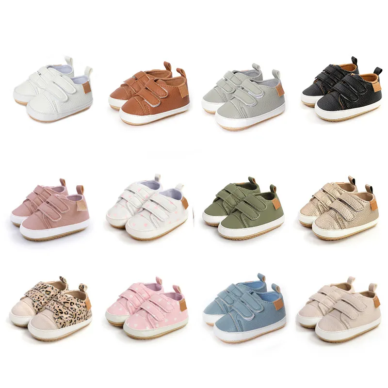 Cutefeet Baby Jungen Mädchen rutschfeste Gummisohle High Top PU Leder Sneakers Säuglings Lauflernschuhe Kleinkind Krippe Schuhe_voghion.com