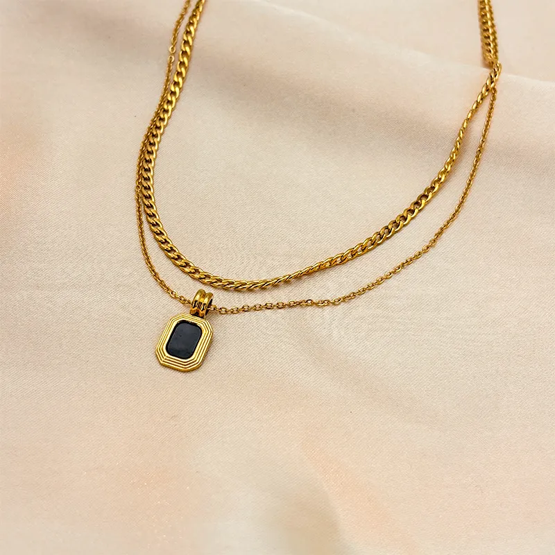 Halsketten Designer Schmuck Edelstahl Jade Anhänger Mode für Frau Geschenk Gold Halskette Frauen_voghion.com