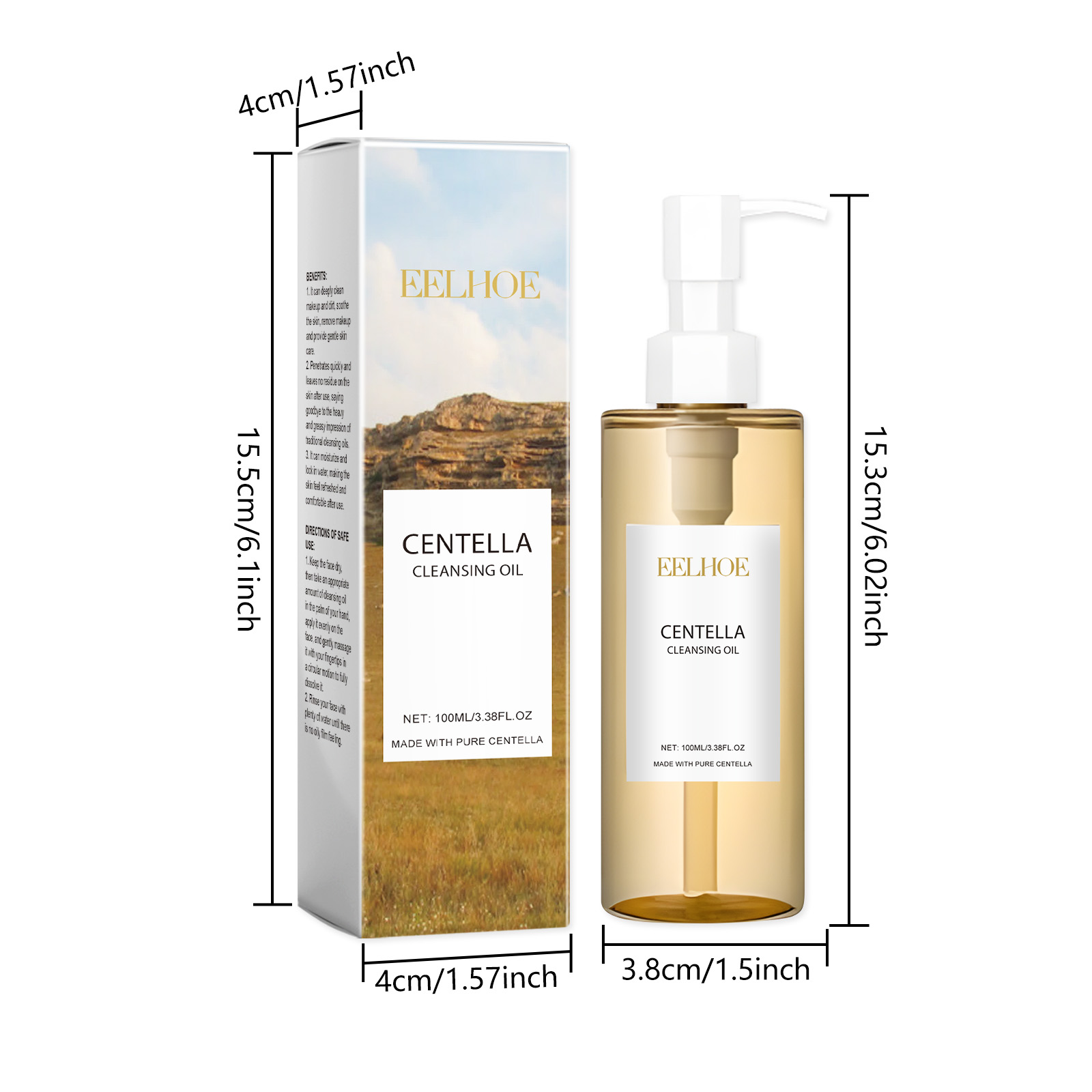EELHOE Snow Grass Light Oil Verfrissende, milde reinigingsmake-upremover voor het gezicht, ogen en lippen_voghion.com