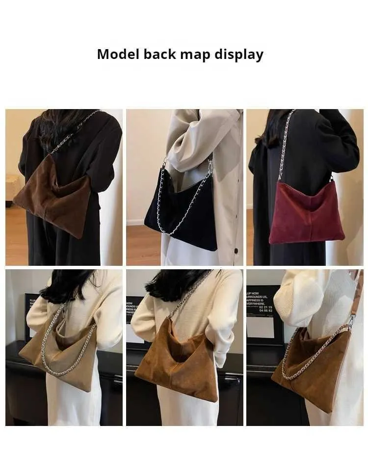 Stylish Women's Suede Shoulder Bag Large Capacity Leather Handbag_voghion.com