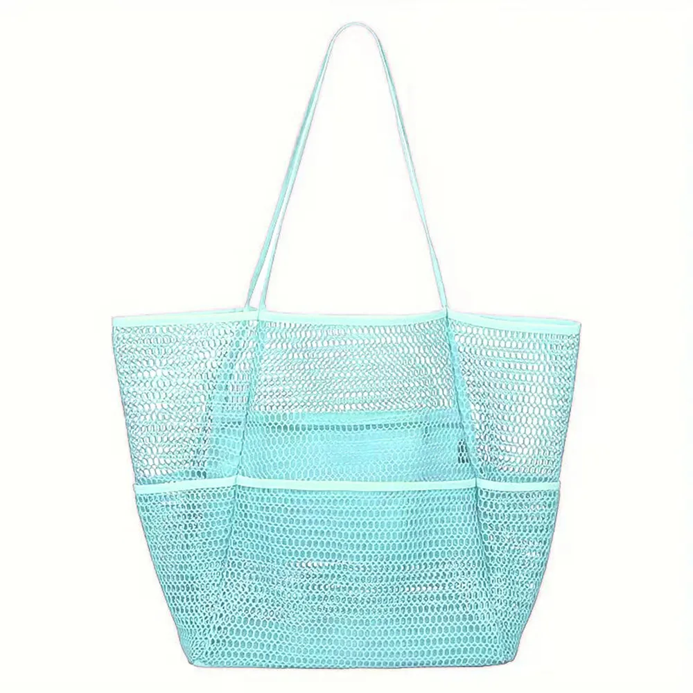 Borsa monospalla grande in rete da spiaggia estiva per uomini e donne, portatile, per lavare e riporre vestiti e indumenti da nuoto_voghion.com