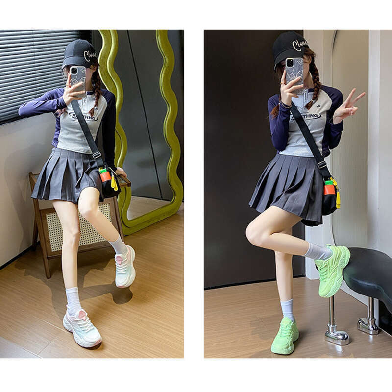 Ins Koreanische Version Neue Papa Für Frauen 2025 Frühling Student Sport Laufschuhe Casual Schuhe Mit Dicker Sohle Und Erhöhte_voghion.com