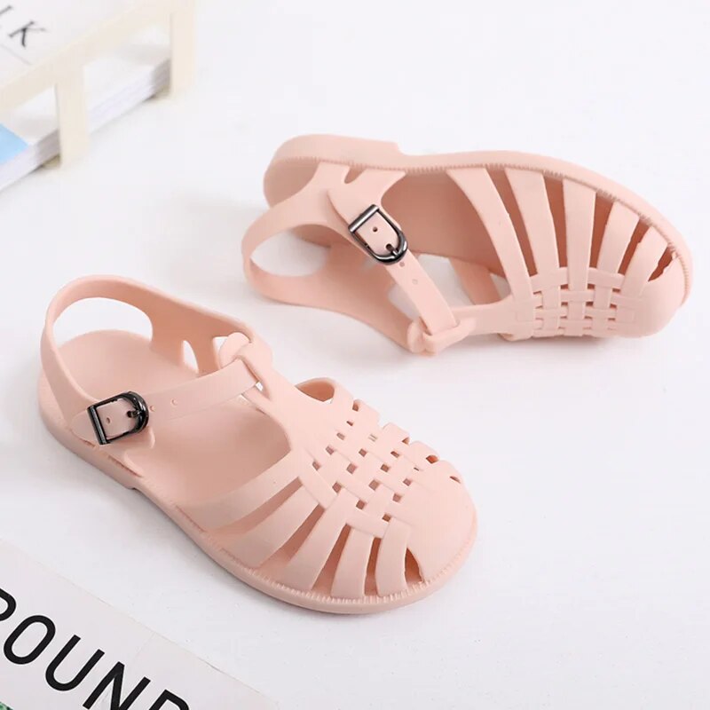 Summer Children Sandals Baby Girls Toddler Soft Non-slip Princess Shoes Kids Candy Jelly Beach Shoes Boys Casual Roman Slippers_voghion.com