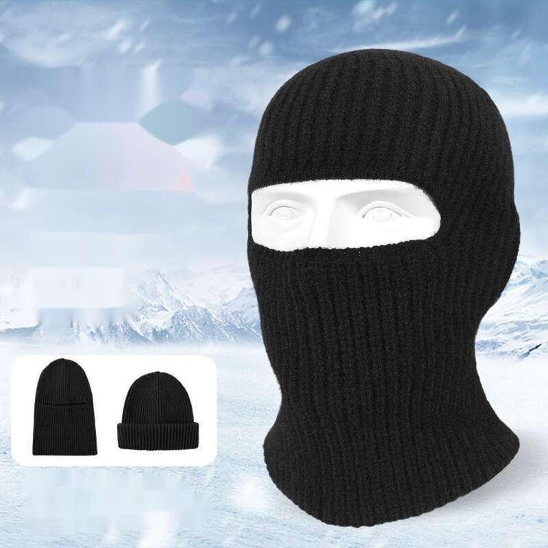 autumn And Winter Knitted Outdoor Thick Cycing Warm Mask, Men's Doube-ayer Skiing Dua-use Cod Hat, New_voghion.com