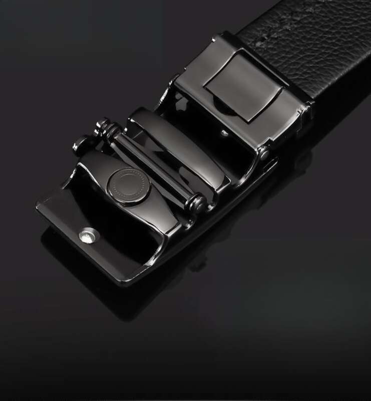 Cintura multifunzione per pantaloni con fibbia automatica in finta pelle di mucca da uomo_voghion.com