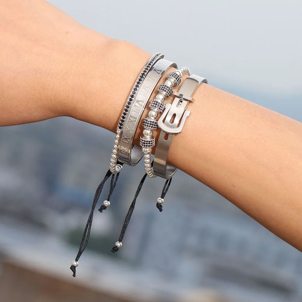 Wolf Tide New Fashion Hip Hop Zirkonia Edelstahl Buchstabenarmband Schmuck Party Punk Geschenk für Männer und Frauen_voghion.com