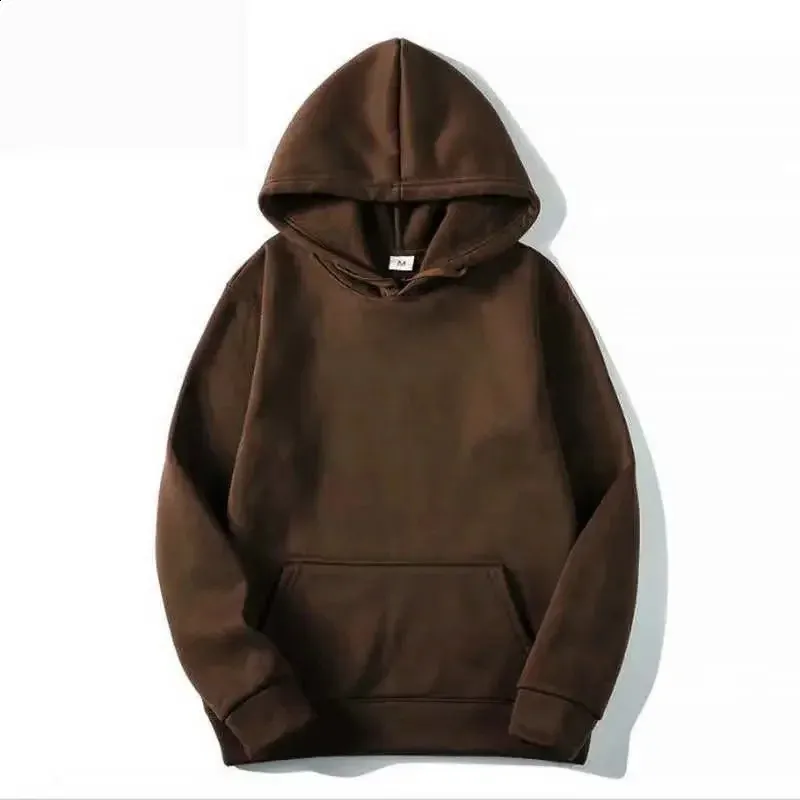 Trendy Loose Outono Inverno Homens e Mulheres Fleece Sports Sweatshirt Cor Sólida Pullover Casal Moda Hoodie S-3XL_voghion.com