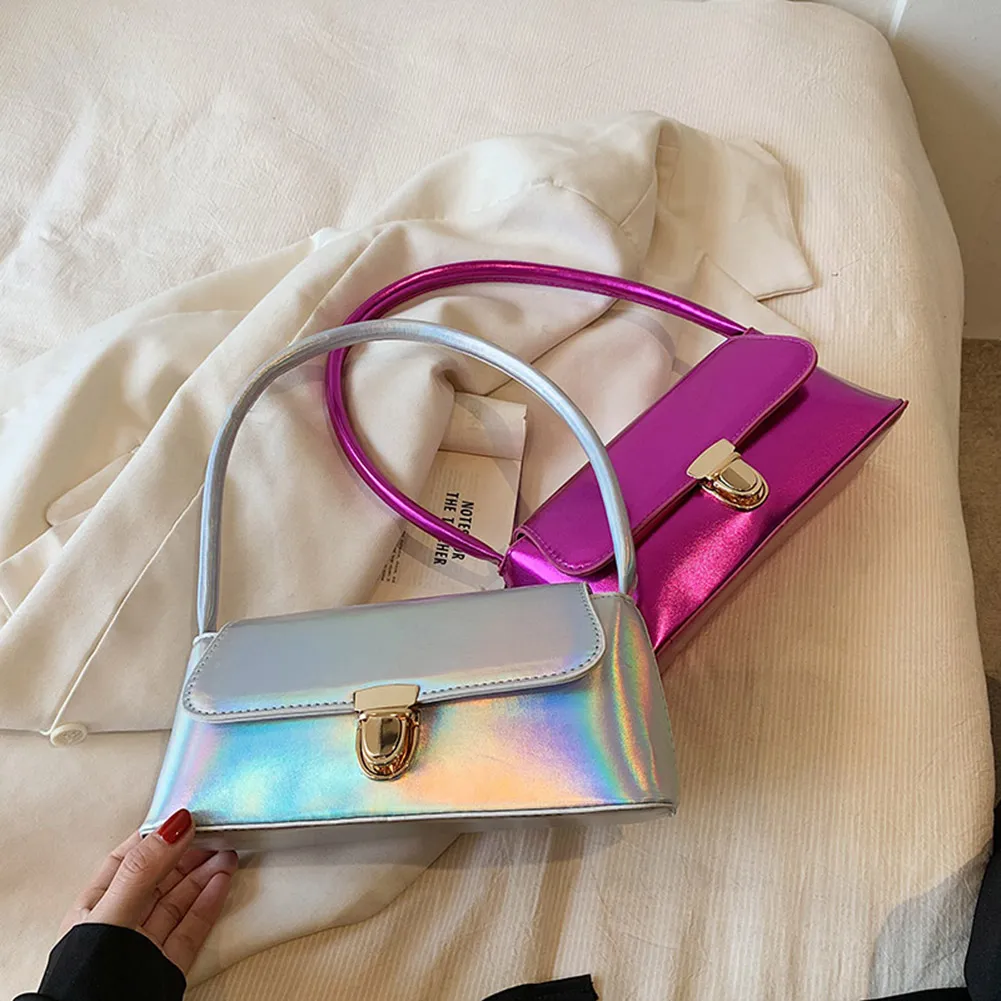 Handtassen voor dames, eenvoudige handtassen met handvat, Franse tote, elegante glanzende oksel, schoudertas van PU-leer voor dames_voghion.com