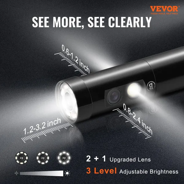 Triple Lens Inspection Camera With Led Lights And Ips Screen_voghion.com