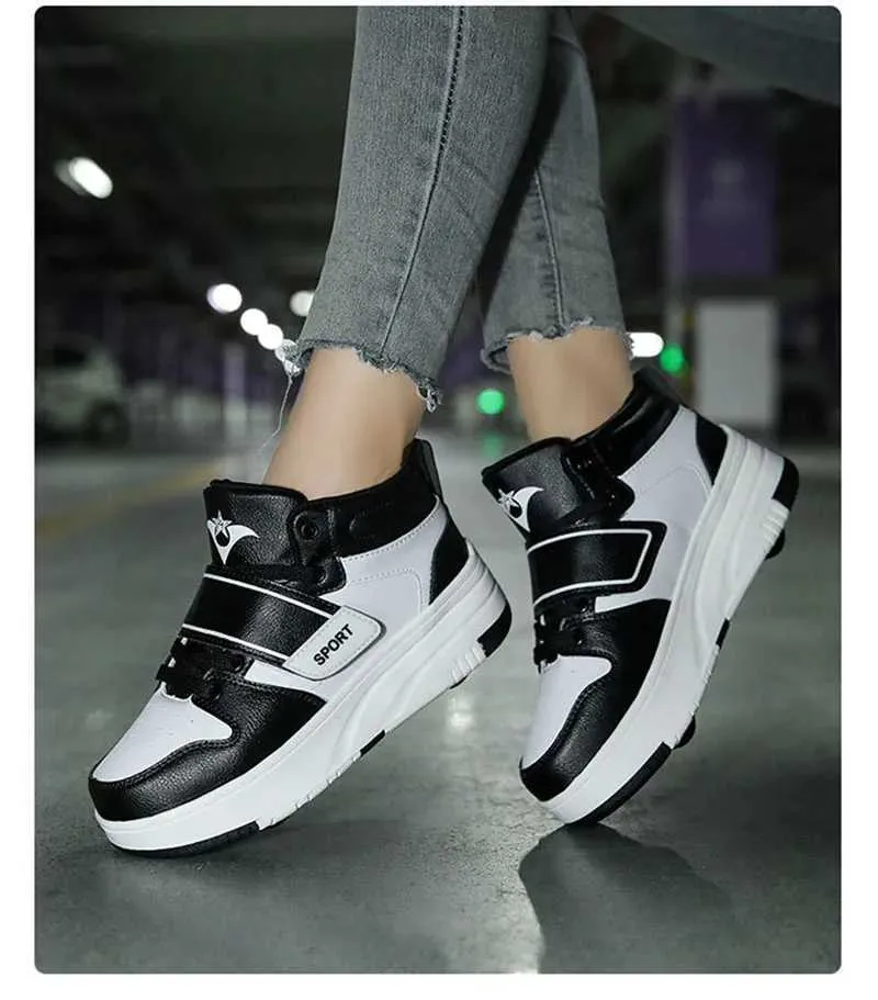 Barn Rullskridskor Pojke Flickor Sneakers Sportskor med 4 Hjul till Jul Födelsedag Barn Show Present H241028_voghion.com