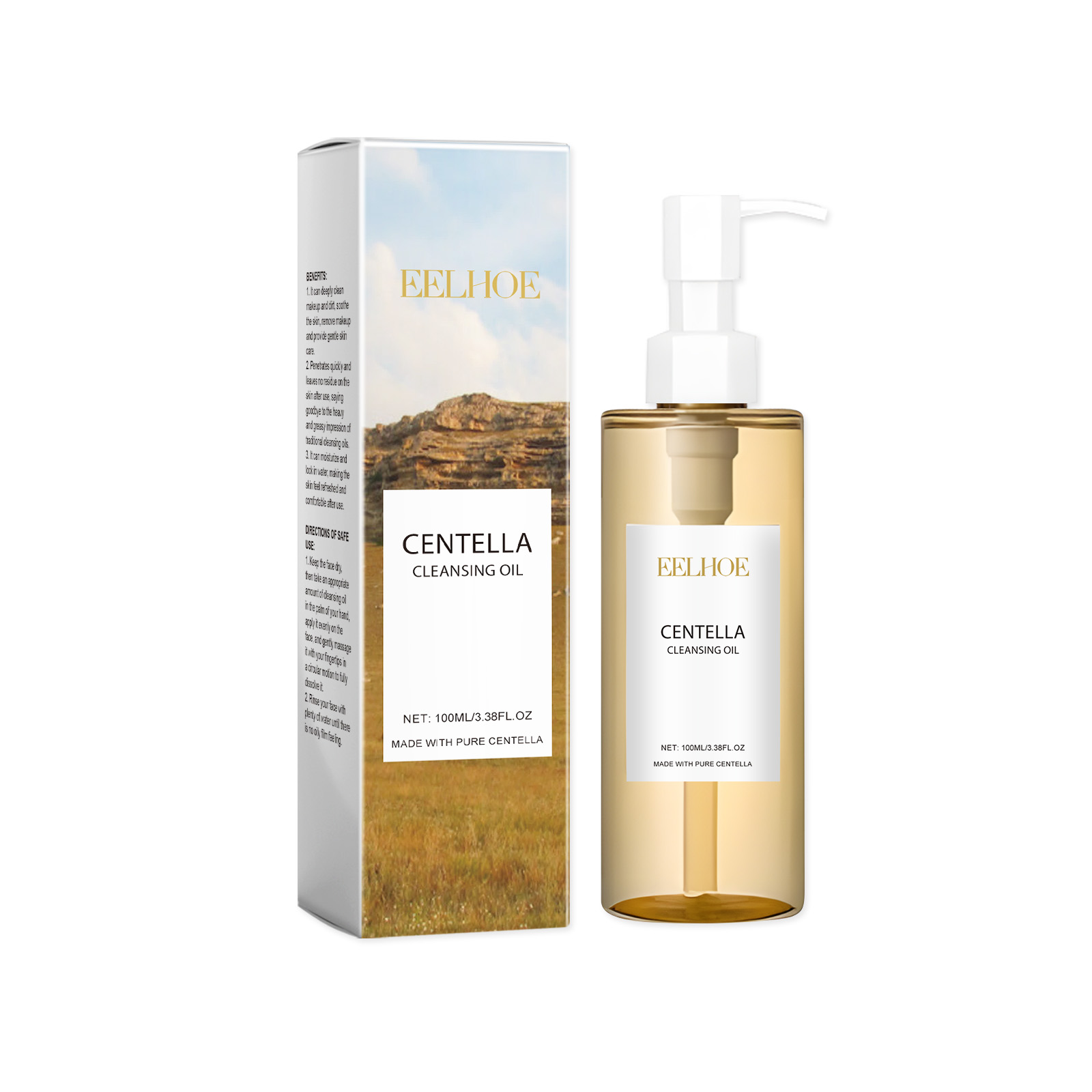 EELHOE Snow Grass Light Oil Verfrissende, milde reinigingsmake-upremover voor het gezicht, ogen en lippen_voghion.com